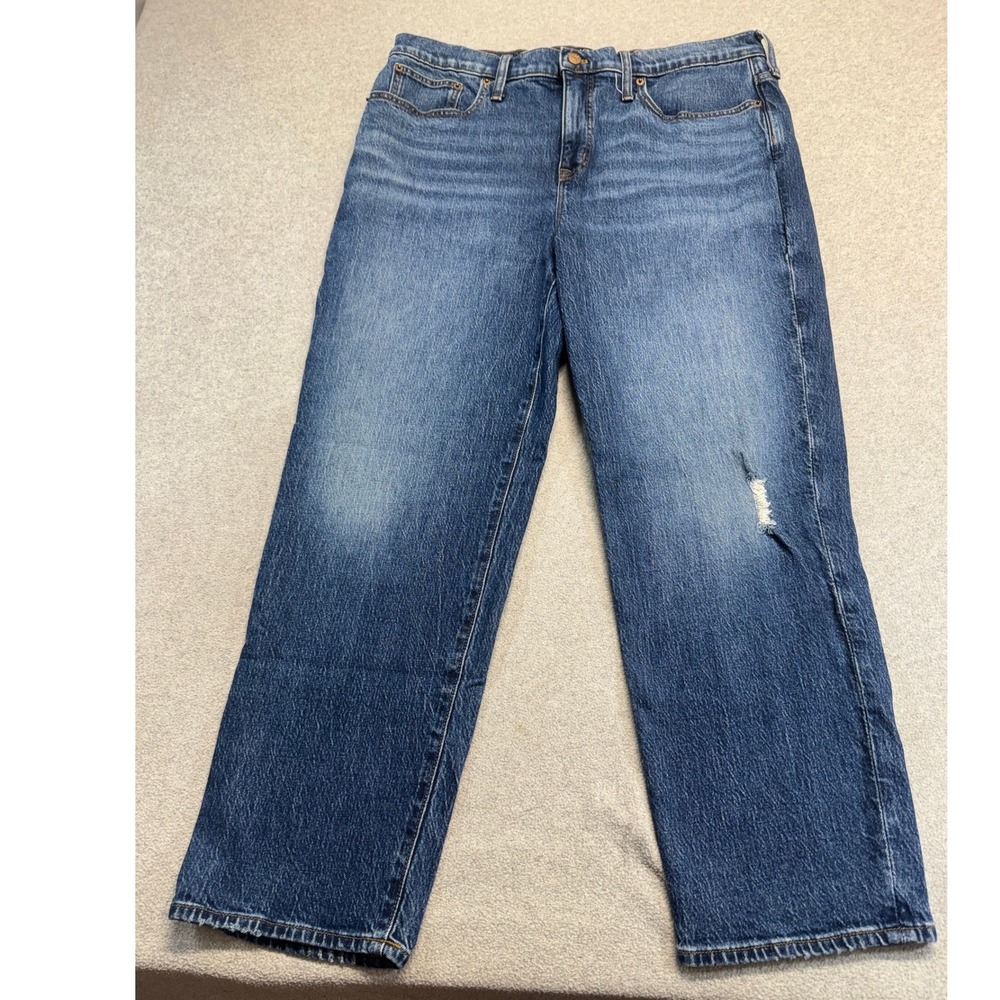 J.Crew Relaxed Boyfriend Jeans Women's Size 31‎ Medium Wash Distressed Denim